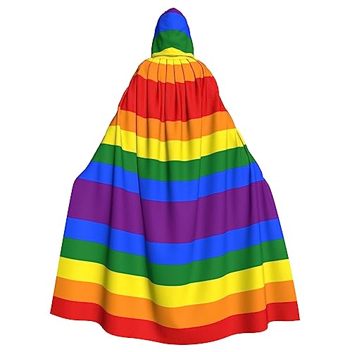 EVANEM Regenbogen Kapuzenumhang Unisex Erwachsene Umhang Halloween Weihnachten Party Cosplay Kostüm von EVANEM