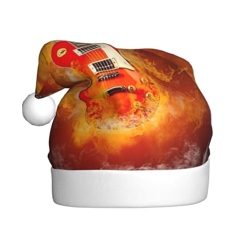 EVANEM Rockgitarre Weihnachtsmütze, Erwachsene Unisex Weihnachtsmütze für Weihnachtsdekoration, Neujahrsfeiertage Partyzubehör von EVANEM