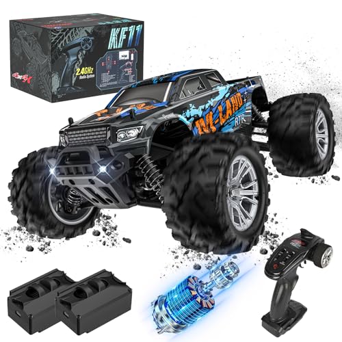 EVARY RC Auto Ferngesteuertes,1:16 großer Monstertruck,4WD 40+ km/h Hobby Offroad Monster RC Truck,2.4GHz All Terrain RC Crawler mit 2 Akku(50 Minuten),Spielzeugauto für Kinder Erwachsene von EVARY