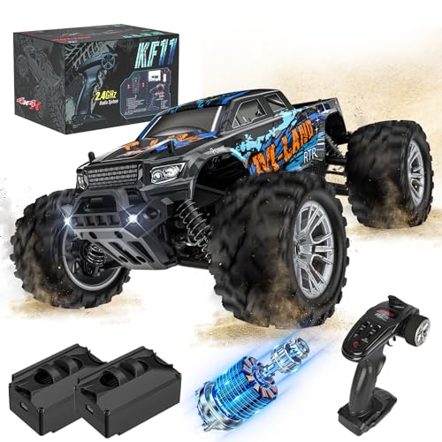 EVARY RC Auto Ferngesteuertes,1:16 großer Monstertruck,4WD 40+ km/h Hobby Offroad Monster RC Truck,2.4GHz All Terrain RC Crawler mit 2 Akku,Spielzeugauto für Kinder Erwachsene von EVARY