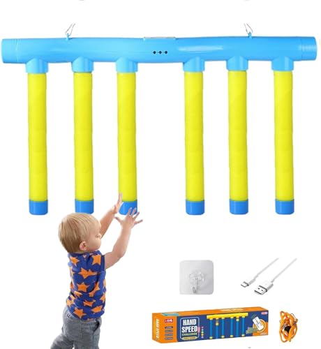 EVDHXG Catching Sticks Game Reaction Training Toy, Catching Sticks Game, Reflex Challenge Game, Drop Sticks Game, Hand Eye Coordination Training, Reaction Training Toy (Remote Control-Yellow) von EVDHXG