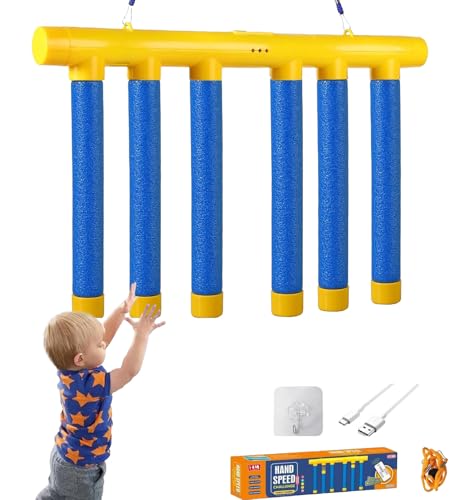 EVDHXG Catching Sticks Game Reaktionstrainingsspielzeug, Catching Sticks Game, Reflex Challenge Game, Drop Sticks Game, Hand-Auge-Koordinationstraining, Reaktionstrainingsspielzeug (Blau) von EVDHXG