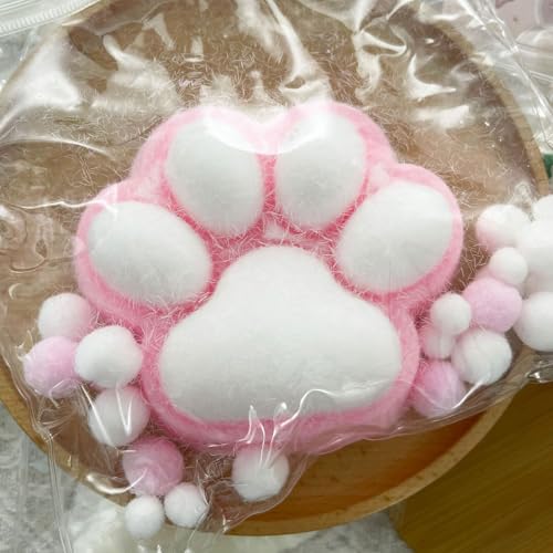 Taba Squishy Cat Paw Squeeze Toys, Large Cat Paw Squishy Toy, Cat Paw Squishy Squeeze Toys, Cat Paw Squeeze Toys for Stress Relief, 2025 New Kawaii Cat Paw Squishy Squishies Sensory Toys (Pink) von EVDHXG