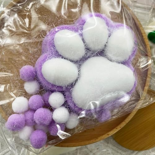 Taba Squishy Cat Paw Squeeze Toys, Large Cat Paw Squishy Toy, Cat Paw Squishy Squeeze Toys, Cat Paw Squeeze Toys for Stress Relief, 2025 New Kawaii Cat Paw Squishy Squishies Sensory Toys (Purple) von EVDHXG