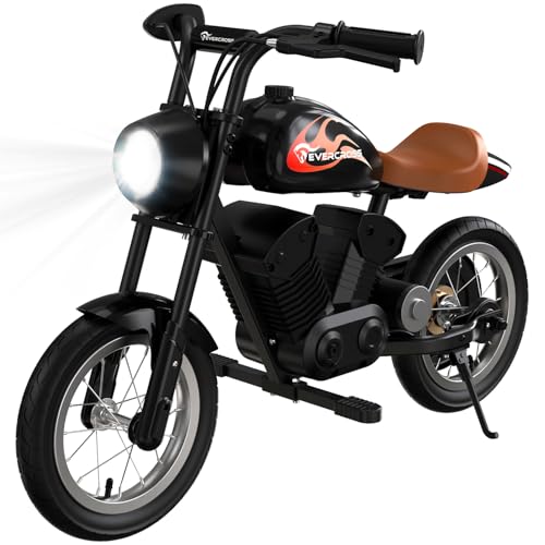 EVERCROSS EV08M Elektro Motorrad Kinder, Elektromotorrad mit 150W Motor, 8/16km/h Geschwindigkeitsmodus & 10km Langstrecken Elektromotorrad, 12 Zoll Luftreifen, Motocross für Kinder von 3-10 Jahren von EVERCROSS