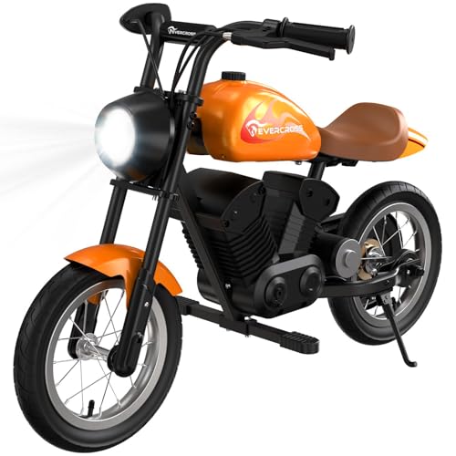 EVERCROSS EV08M Elektro Motorrad Kinder, Elektromotorrad mit 150W Motor, 8/16km/h Geschwindigkeitsmodus & 10km Langstrecken Elektromotorrad, 12 Zoll Luftreifen, Motocross für Kinder von 3-10 Jahren von EVERCROSS