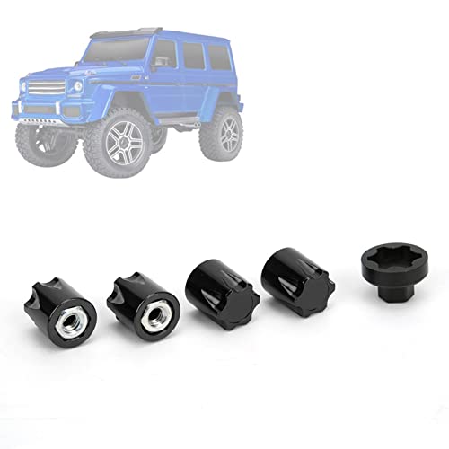 EVGATSAUTO 1,9 Beadlock-Räder, 2,2 Beadlock-Räder Rally, 4 Stück Felgen-Mittelkappe M4-Mutter Passend für TRX4 für Axial SCX10 90046 D90 für (Schwarz) von EVGATSAUTO