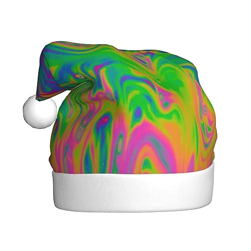 EVIUS Abstrakte Weihnachtsmütze in Regenbogenfarben, niedliches Rentier, Weihnachtsmütze, Weihnachtsmannmütze, Erwachsene, Weihnachtsmütze für Weihnachten, Kopfschmuck, Anziehen von EVIUS