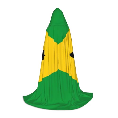 EVIUS Halloween-Umhang mit Kapuze, bodenlang, Jamaika-Flagge, bedruckt, Kapuzenumhang für Teenager EVIUS Halloween-Umhang mit Kapuze, bodenlang, Jamaika-Flagge, bedruckt, Kapuzenumhang für Teenager von EVIUS