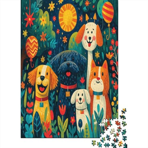 Art Hund Puzzle 1000 Teile,Puzzlespiel Für Erwachsene,Impossible Puzzle,Puzzle GesKükenlichkeitsspiel Für Die Ganze Familie, Geschenke Für Männer/Frauen Erwachsenen Puzzel 1000pcs (75x50cm) von EVMILA