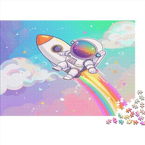 Cartoon Astronaut 1000 Stück Puzzles Für Erwachsene Teenager Stress Abbauen Familien-Puzzlespiel 1000-teiliges Puzzle Kinder Lernspiel Spielzeug Geschenk Puzzel 1000pcs (75x50cm) von EVMILA