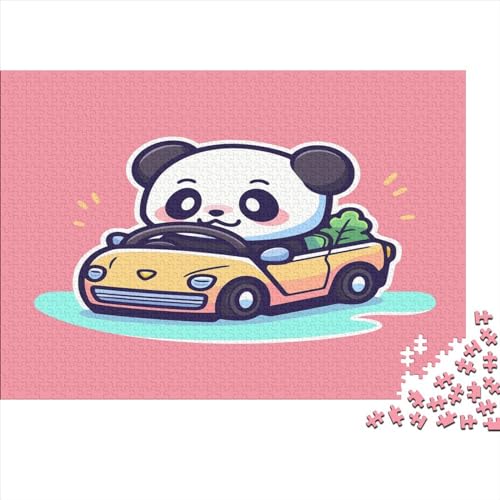Cute Panda Gaming Puzzle Spiel-Artwork Für Erwachsene Teenager Tierkunst Puzzlespiel Mit Spielepuzzles Holzpuzzle 500pcs (52x38cm) von EVMILA