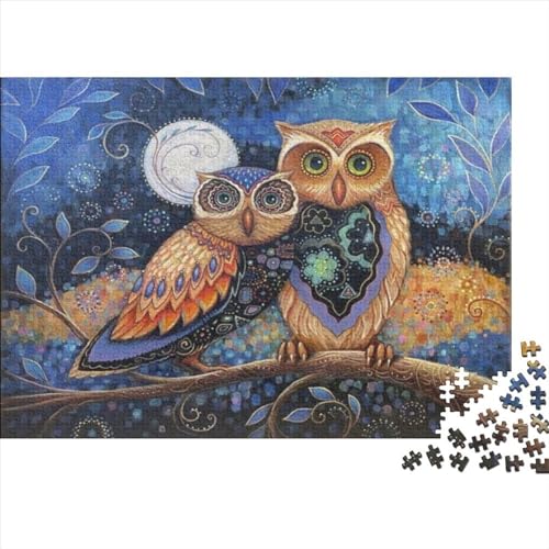 Eule Puzzle Für Erwachsene Und Jugendliche Holzpuzzle-Spielepuzzles Familienpuzzle Verringerter Druck Schwieriges Tierkunst Puzzle Rahmen Puzzles Spiel 1000pcs (75x50cm) von EVMILA