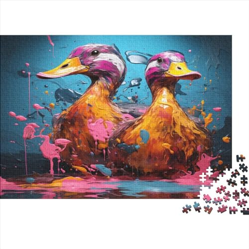 Graffiti Duck Puzzle Klassische Puzzle Erwachsene Puzzle Holzspielzeug Spielepuzzles Einzigartiges Geschenk Gaming Animal Posters Puzzle Moderne Wohnkultur 1000pcs (75x50cm) von EVMILA