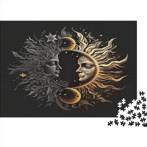 Sun and Moon Puzzles Für Erwachsene Teenager Am Stress Abbauen Familien-Puzzlespiel Black and Yellow Puzzles Spiel Spielzeug Geschenk Holzpuzzle 1000pcs (75x50cm) von EVMILA