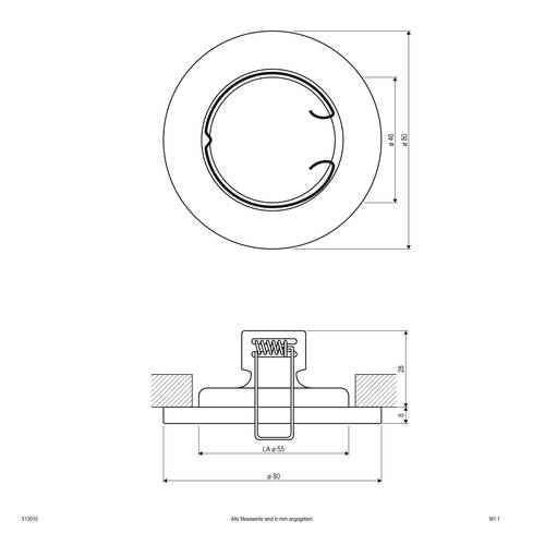 EVN 513010 513010 Einbauring Halogen ohne 50W Edelstahl von EVN