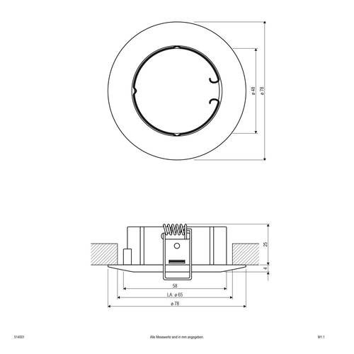 EVN 514001 514001 Einbauring Halogen ohne 50W Weiß von EVN