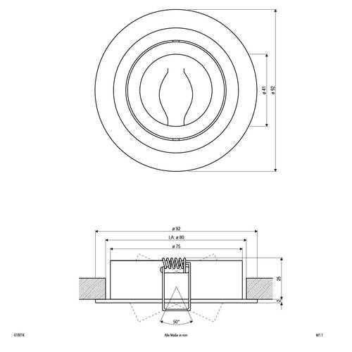 EVN 618014 618014 Einbauring ohne 50W Aluminium von EVN