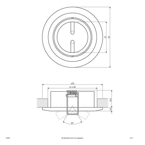 EVN 752001 752001 Einbauring Halogen ohne 50W Weiß von EVN