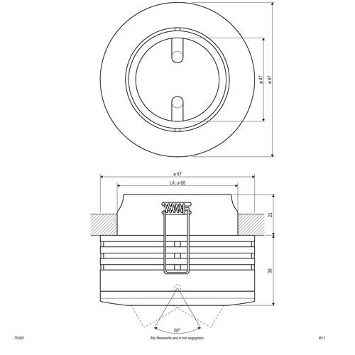 EVN 753601 753601 Einbauring Halogen ohne 50W Weiß von EVN