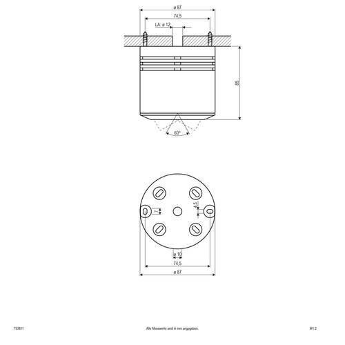 EVN 753811 753811 Aufbauleuchte Hochvolt-Halogenlampe GU10 Chrom von EVN