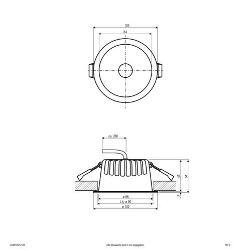 EVN C54N10012125 C54N10012125 LED-Einbauleuchte LED 10W Weiß von EVN