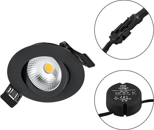 EVN S060902 S060902 LED-Einbauleuchte LED 6W Schwarz von EVN