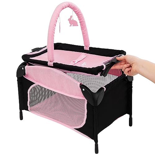 Joie Junior Sleep & Dream Reise-Kindergartenspielzeug in Pink und Schwarz | abnehmbare Wickelkommode und Spielstange | leichtes Reisepuppen-Kinderbett für Kinder ab 3 Jahren Joie Junior Sleep & Dream Reise-Kindergartenspielzeug in Pink und Schwarz | abnehmbare Wickelkommode und Spielstange | leichtes Reisepuppen-Kinderbett für Kinder ab 3 Jahren von EVO