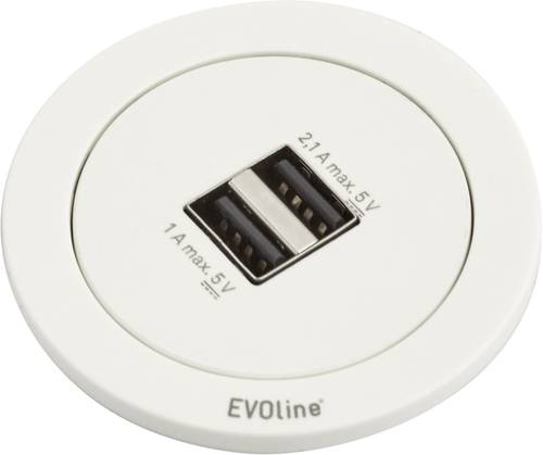 EVOline 159280001300 Tischsteckdose 2fach Weiß 1St. von EVOline