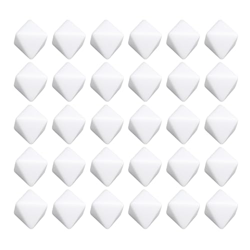 30pcs 8 -seitig weiß Leere Dices DIY Set -Brettspiele lehren Kunststoff multifunktional von EVTSCAN