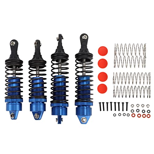 4pcs RC vorderen Heck -Stoßdämpfer Aluminiumlegierung Kunststoff Elastischer Feder RC -Stoßdämpfer für Traxxas Schrägstrich 1/10 Auto (Blue) von EVTSCAN