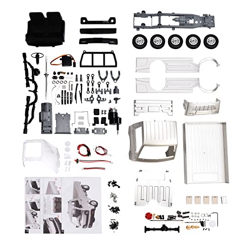 EVTSCAN 1/10 2,4G Fernbedienung LKW Kit Simulation RC LKW Modell für Kind Kinder Geschenke Spielzeug (Sliver) von EVTSCAN