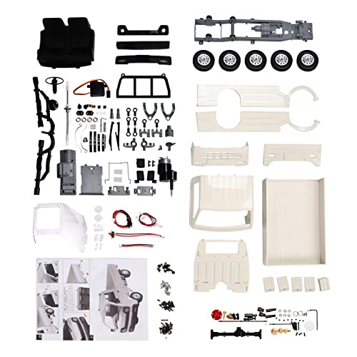 EVTSCAN 1/10 2,4G Fernbedienung LKW Kit Simulation RC LKW Modell für Kind Kinder Geschenke Spielzeug (White) von EVTSCAN