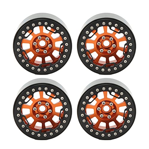 EVTSCAN 4 PCs 2,2 -Zoll -Aluminium -Leichtmetallrad -Rad Hub Universal Ersatz -Hub für 1/10 RC -Simulations -Crawler (Orange) von EVTSCAN