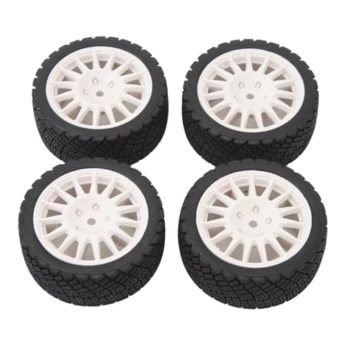 EVTSCAN 4pcs 1/10 RC -Auto Reifen Plastik Rand Gummi -RC -Auto -Rad -Reifenersatz für TT01 TT02 XV01 (White) von EVTSCAN