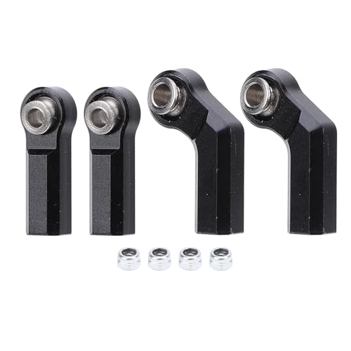 EVTSCAN 4pcs RC -Auto -Ballgelenk für 1/10 Modellauto M4 Metall CW Positives Gewinde 7.0 Werkzeug 2 gebogen 2 Geraft (Black) von EVTSCAN