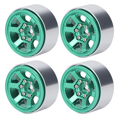 EVTSCAN 4pcs RC Rad Hubs Set Aluminiumlegierung CNC RC Rad Rand Hubs für 1,9 -Zoll -Reifenstufe (Green) von EVTSCAN