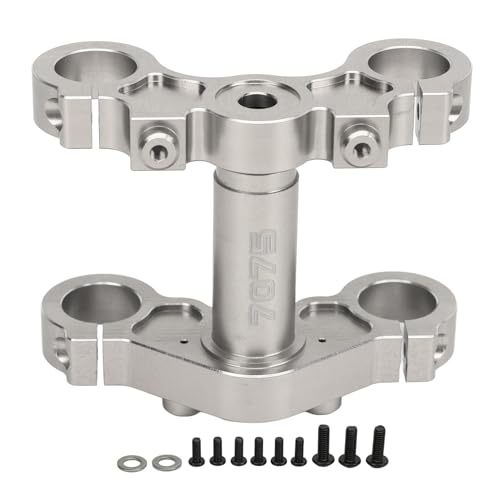 EVTSCAN Elektrisches Motorrad Dreifachbaumklemme Front Stoßdämpfer Aluminium Triple Clamp Set Aluminiumlegierung für Losi Promoto MX (Silver) von EVTSCAN