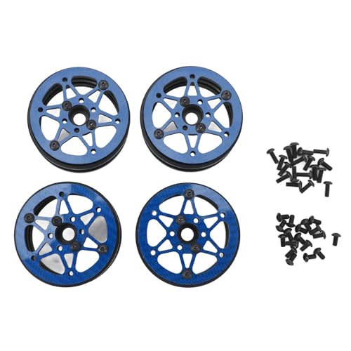 EVTSCAN Hochfestige Leistung 1,9 Zoll RC Auto Rad Rim Hub Kit 1/10 SCX10 RR10 (Blue) von EVTSCAN