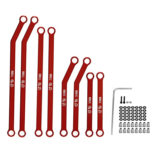 EVTSCAN Hohe Clearance -Lenkverbindungen für axiale SCX24 1/24 RC Crawler Car Aluminiumlegierung RC -Bindungsstange (Red) von EVTSCAN