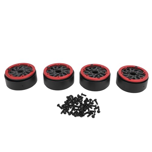 EVTSCAN Kohlefaser -Perldlock - Felgen Ultra -leichtes RC -Auto mit 59 mm Durchmesser, 4 -Set von 4 (Red) von EVTSCAN