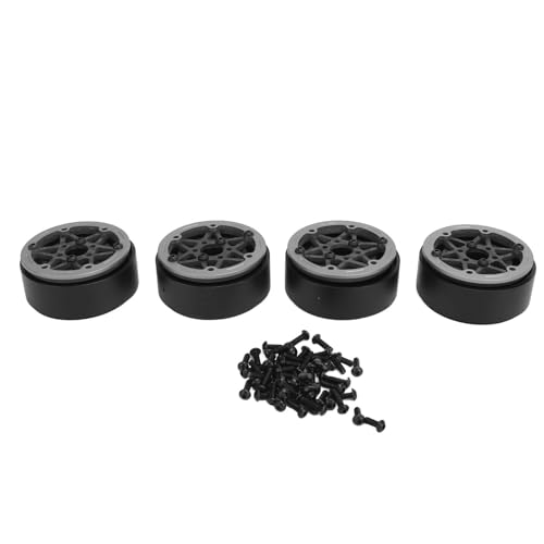 EVTSCAN Kohlenstofffaser versiegelte hexagonale Beadlock -Radnabe 1,9 Zoll 4pcs für 1/10 RC Crawler Car (Grey) von EVTSCAN