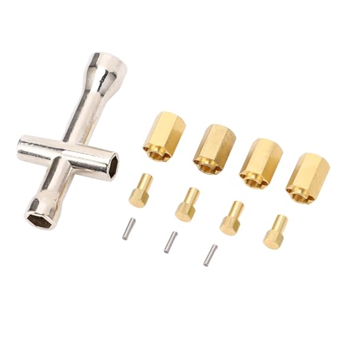 EVTSCAN RC 10mm Messing Hex -Erweiterung verhindert das Schütteln einfacher Installationsrad -Hub -Hub -Adapter RC Car Brass Combiner -Set von EVTSCAN