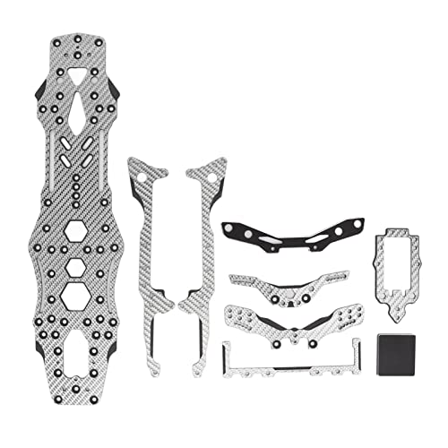 EVTSCAN RC -Auto -Chassis Set Carbonfaser und Aluminium RC -Auto -Upgrade -Zubehör zum 3. Ersatz von D5S Lite 1/10 (Silver SSG) von EVTSCAN