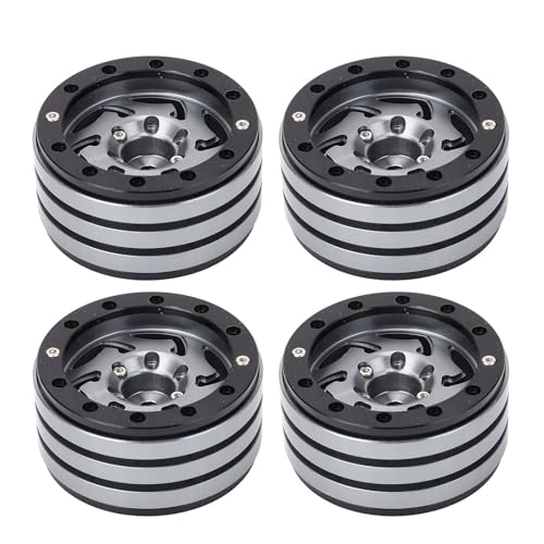 EVTSCAN RC Beadlock Rim 4pcs 1,9 Zoll 12 mm Hex CNC Aluminiumlegierung RC Rad Hub Stabile Fahren für 1/10 RC Crawler SCX10 (Ti) von EVTSCAN