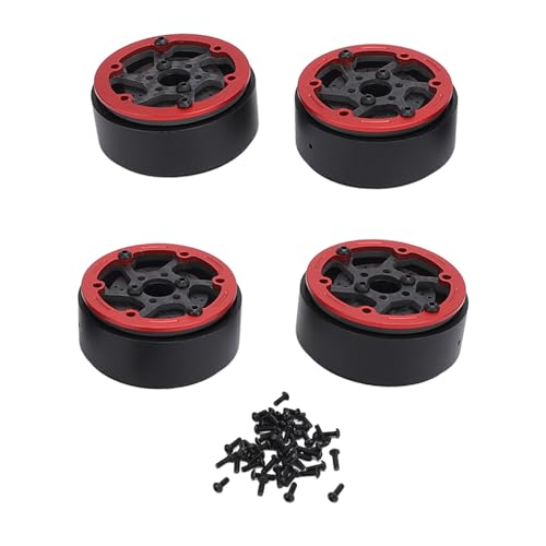 EVTSCAN RC -Car Carbon Fique Wheel Hub mit Bremsscheibe leicht und für SCX10 RR10 Rad Hub RC -Zubehör (Red) von EVTSCAN