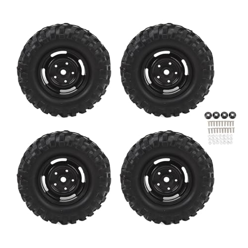 EVTSCAN RC Crawler-Reifen 1,9 Zoll Gummi-Plastikrad Rand Axial 1/10 Fernbedienungsautos umweltfreundlich hohe Griffdriftenleistung (Black) von EVTSCAN