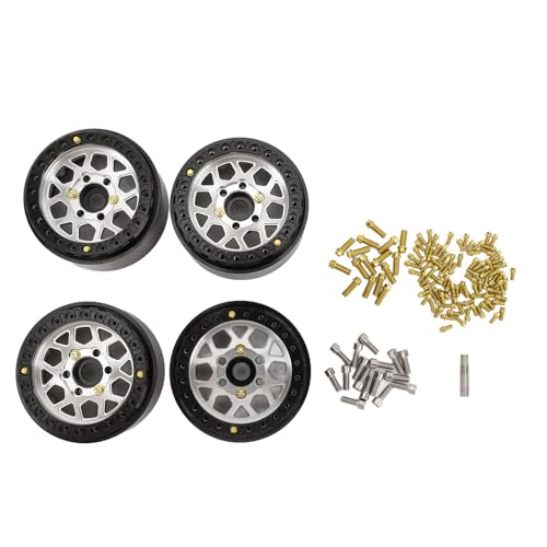 EVTSCAN RC-Fahrzeugräder, Felgen, Aluminiumlegierung, Maßstab 1:10, 1,9 Zoll, Metallradnabe, ferngesteuertes Automodell von EVTSCAN