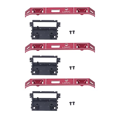 EVTSCAN RC Front Stoßstange Aluminiumlegierung Hochfestes Leichtgewicht 3 Set Exquisit für Fernbedienungsauto (Red) von EVTSCAN