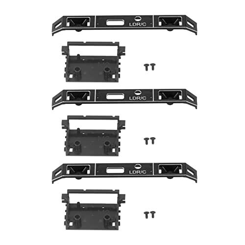 EVTSCAN RC Front Stoßstange Aluminiumlegierung Hochfestes Leichtgewicht 3 Set Exquisit für Fernbedienungsauto (Silver Black) von EVTSCAN